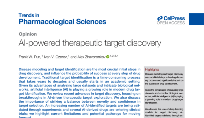 AI powered theraputic target discovery